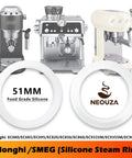 51 Millimeter Brewing Group Head Silicone Gasket Set 2 Pack O Ring For Delonghi Dedica EC680 EC685 EC785 EC885 La Specialista EC9335M EC9355M EC9665M And Smeg ECF01 Espresso Machines Pro Grade Replacement