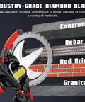 16 Inch Concrete Ring Saw 8980W Toroidal Electric Cutter With Two Diamond Blades Wet Cutting Max Depth 11.4 cuts through concrete and rebar.