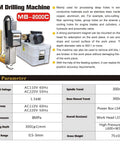 Portable Edm Hole Driller Delivering Kickass Precision With Smooth Plug And Play Control For Rapid Micro Borings Up To Three Millimeters During Daily Shop Floor Tasks, showing mobile EDM drilling machine with components and specifications.