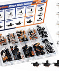 132 Piece Micro Slide Switch Kit Dope SPDT On Off 2 Position 3 Pin Toggle Switches for Panel Mount Vertical Through Hole