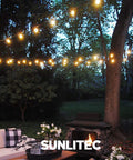Solar String Lights Waterproof LED Indoor Outdoor Hanging Umbrella Lights With 25 Bulbs, 27 Ft Patio Backyard Party Decor.