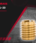 Knife Threaded Inserts For Hardwood Woodworking Brass 1/4-20 Internal Threads 0.500 Inch Length Pack Of 25 Heavy Duty