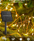 Outdoor Solar String Lights 4 Pack 132 Ft Total 400 LED Fairy Lights Waterproof With 8 Modes Warm White for Gardens