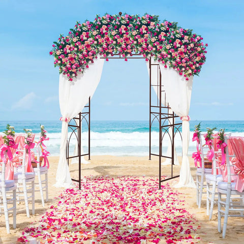 Birdcage Style Garden Arbor With Heavy Duty Metal Frame And Four Climbing Trellises Outdoor Gazebo Pergola Arch on beach