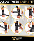 Steps to wear Copper Infused Ankle Compression Sleeve For Women And Men Breathable All Day Comfort Your Go To Support Size X Large
