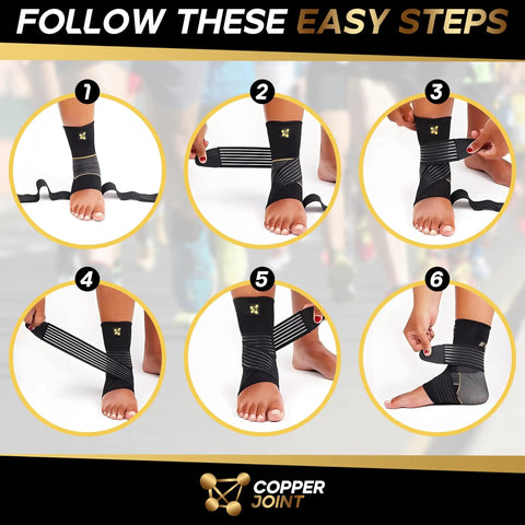 Steps to wear Copper Infused Ankle Compression Sleeve For Women And Men Breathable All Day Comfort Your Go To Support Size X Large