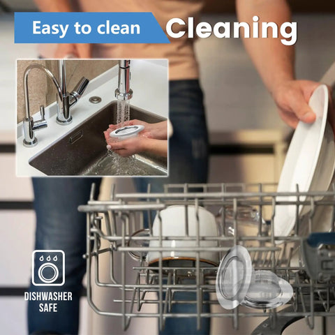 Person cleaning 4.5 Inch Stainless Steel Sink Strainer Basket Pack Of 2 Universal Kitchen Drain Filter in sink and dishwasher.