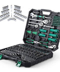 213 Piece Mechanic Tool Set With Socket Wrenches, SAE And Metric, Cr V Chrome Finish, Pro Grade Home And Auto Repair Kit, Includes Durable Storage Case
