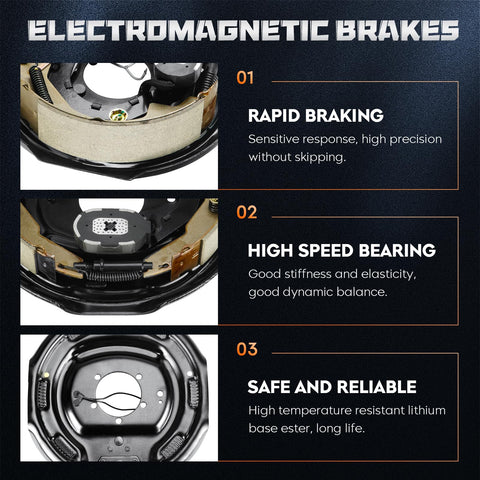 Trailer electric brake drum assembly, 12x2 in, 8-hole, 6.5 in bolt circle for 7,000-lb axle, Amazon brand.