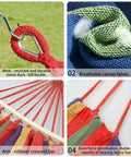 Ultra Lightweight Portable Camping Hammock For Backpacking Beach Patio And Backyard Durable Fabric Easy Setup Packs Small Great For Outdoor Hangout Red featuring durable metal buckle, breathable fabric, anti-rollover bar.