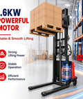 Heavy Duty Semi Electric Pallet Stacker Delivering 3300 Lbs Capacity High Lift Industrial Warehouse Jack with 1.6KW motor
