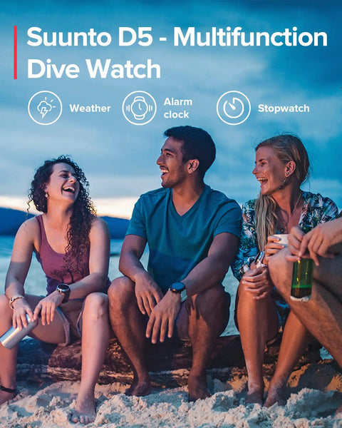 Group at beach wearing Ultimate Dive Computer With Color Screen And Interchangeable Straps, 100M Water Resistant