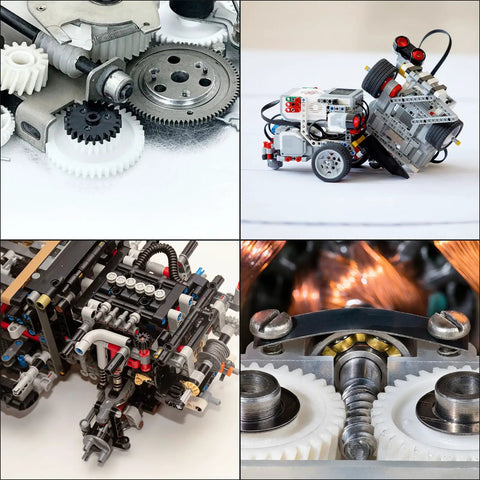 Twenty Pieces Plastic Gear Set With 28 Teeth Double Gears For RC Cars And DIY Robots Reduction Gear With Point Five Module White Finish
