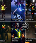LED Reflective Safety Vest With USB C Rechargeable Lights For Night Runners And Dog Walkers, Ultra Visible Gear in various uses