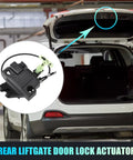Subaru Legacy And Outback 2010 To 2014 Rear Liftgate Lock Actuator With Cable Replacement shown installed on vehicle