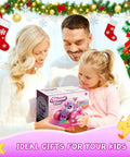 Family opening Unicorn RC Car For Girls 360 Degree Spin 4WD 2.4GHz Remote Control Toy With Lights And Music under Christmas tree