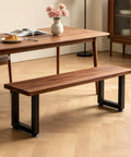 Heavy Duty Steel Table Legs 16 Inch Rock Solid Metal Bench Legs Set Of Two Easy Peasy Diy Furniture Feet in modern dining space with wooden bench.