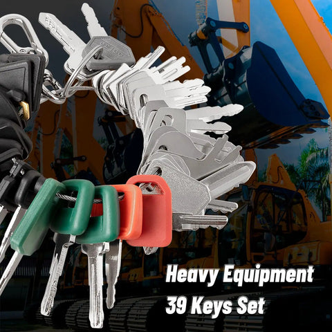 Beefy Heavy Equipment Key Set 39-Piece Master Ignition Key Kit For Case Komatsu Kubota Cat New Holland JCB Volvo