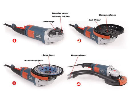 7 Inch Angle Grinder Dust Shroud With Flush Edge For Clean Grinding Universal Fit For Most 7 Inch Grinders Efficient Dust Collection Removable Edge For Flush Surfaces Durable Construction For Pro Work