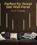 Easy-Install Self-Adhesive Dimmable LED Light Strips Kit For Slat Wall Panels And Wood Walls with couch and pillows