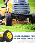 Beefy Tubeless 16X6.50-8 Lawn Mower Tires With Wheels Front Wheel Set For Riding Mowers And Garden Tractors