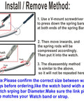 Installation instructions for 50Pcs 18mm Watch Spring Bars Replacement Kit With 1.5mm Diameter Stainless Steel Pins Double Flanged Ends