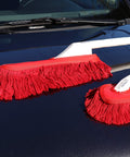 All In One Car Duster Detailing Kit With Plastic Handle Includes Standard Duster And Mini Dash Duster Red Model 62445 on car hood