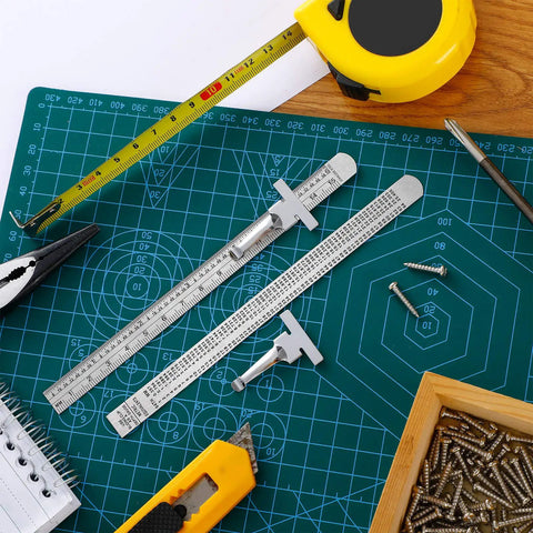 Two Piece 6 Inch Pocket Ruler Flexible Stainless Steel With Detachable Clips Dual Scale Inches And Centimeters Pocket Clip Gauge
