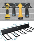Heavy Duty Drill Storage Rack 2 Pack Wall Mounts That Hold Four Drills, Metal Construction For Garage And Workshop Organization