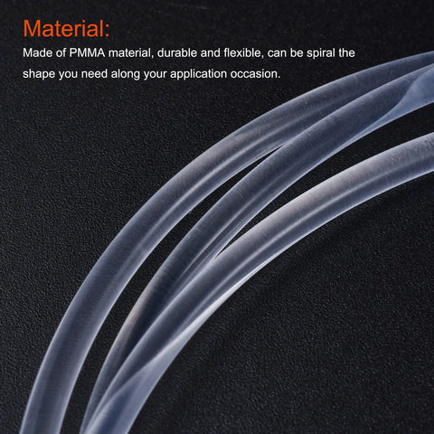 Heavy Duty PMMA Side Glow Fiber Optic Cable 3mm 3 Meter Super Flexible LED Light Guide close-up showing durable, flexible material.