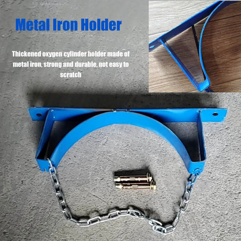Heavy Duty Commercial Steel Gas Cylinder Wall Mount Bracket secure oxygen cylinder holder made of thickened metal iron.
