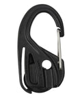 CamJam Rope Tie Down Tightener With Carabiner Clip 2 Pack Knot Free Lightweight Cord Tightener in black plastic