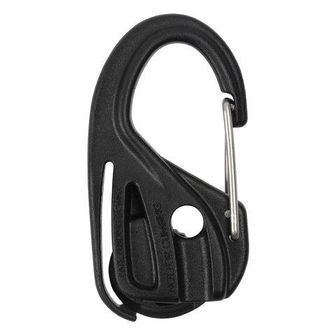 CamJam Rope Tie Down Tightener With Carabiner Clip 2 Pack Knot Free Lightweight Cord Tightener in black plastic