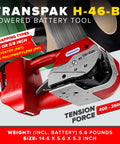 Battery Powered Premium Industrial Strapping Tool For Three Quarter Inch PET And PP, Beastly High Speed Performance With 4000mAh Bosch Battery, Up To 500 Cycles Per Charge, Two Thousand Recharges, Rugged Heavy Duty Packaging Machine
