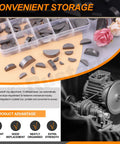 Woodruff Key Stock Assortment Kit 155 Piece Half Moon Semicircle Flywheel Key Set With 17 Sizes Metric Hardware in storage tray