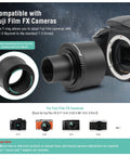 T2 Lens To Fuji FX Mount Camera Adapter And M42 To 1.25 Inch Telescope Adapter T Mount For X Series Cameras X T1 X A1 X E2 X M1 X E1 X Pro1 All Metal Construction shown with compatible Fuji models