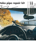 Heavy Duty Intake Manifold Repair Kit Forged From Tough Chrome Vanadium Steel For A No Sweat Quick Fix Install On Nearly Every Domestic And Import Car Engine in automotive interior with dashboard visible.