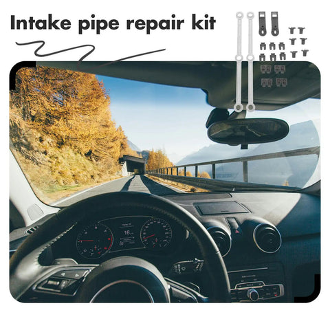 Heavy Duty Intake Manifold Repair Kit Forged From Tough Chrome Vanadium Steel For A No Sweat Quick Fix Install On Nearly Every Domestic And Import Car Engine in automotive interior with dashboard visible.