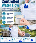 Pouring water from Foldable Water Container With Spigot For Camping And Travel 3 Liter Accordion Water Jug into a cup