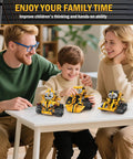 Family enjoying 5 In 1 STEM Robot Kit For Kids Ages 8 To 16 With App And Remote Control, building models together