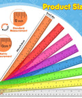 32 Pack Clear Plastic Rulers 12 Inch Bulk For Classroom Use With Inches And Centimeters Transparent Assorted Color Rulers