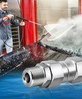 Three Eighth NPT Pressure Washer Swivel Fitting Anti Twist Connector 360 Degree Stainless Steel Male To Female For Hose And Gun Kink Free Joint Two Pack on pressure washer hose