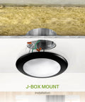 J-Box mount installation of Six Pack 6 Inch LED Disk Lights 15W 5CCT 2700K To 5000K 1245 Lumens Dimmable Flush Mount Ceiling Light