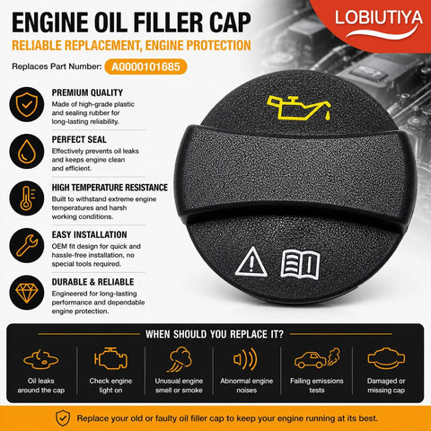 Mercedes Benz Engine Oil Fill Cap Replacement 0000100301 Drop In Fit Compatible With A B C E GLK GLE CLA Class M272 M273