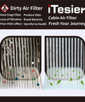 Comparison of dirty air filter and clean cabin air filter in Hyundai Palisade 2020-2025 to enhance air quality and performance