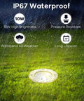 Low Voltage RGBW Landscape Lights 10W Warm White LEDs Remote Control With 3 Brightness Levels IP67 showcasing waterproof features