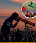 Person using Reflector Telescope With Equatorial Mount 114mm Aperture 900mm Focal Length Stainless Steel Tripod.