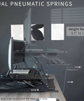 36 Inch Height Adjustable Desk Converter Sit To Stand Riser With Dual Monitor Support side view showing height adjustment