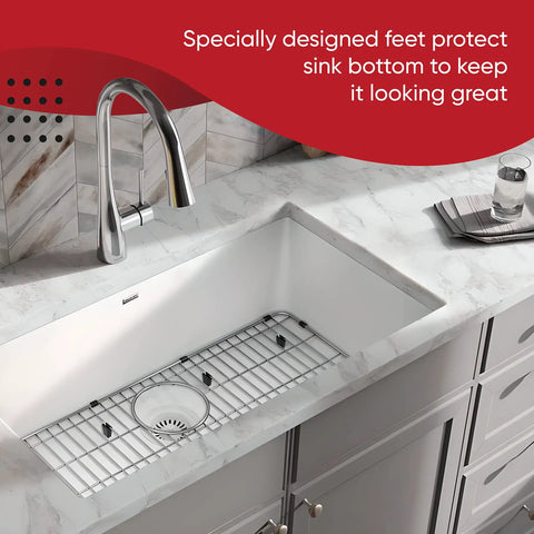 Heavy Duty Stainless Steel Sink Protector Grid For Kitchen Sink 27.5 By 13.5 Inches Durable Bottom Rack in sink