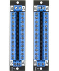2x12 Terminal Block Distribution Module Breakout Board For AC And DC Power, 15 Amp Screw Terminal, 5.0mm Pitch, Accepts 26 AWG To 12 AWG Wire, Black, Dual Pack, Expandable For DIY Electronics Projects, front view